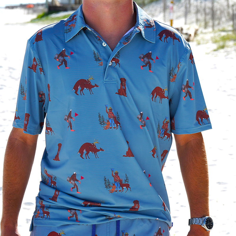 Shun those stuffy button-downs and level up your good times with the Original Pardy Performance Polo. This isn't your average shirt; it's your ultimate companion for unleashing your inner pardy animal. Crafted from a feather-light, super stretchy performance fabric, it moves and breathes with you through every adventure, big or small.