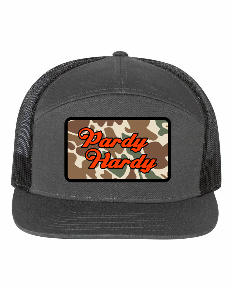 Pardy Hardy camo flat bill